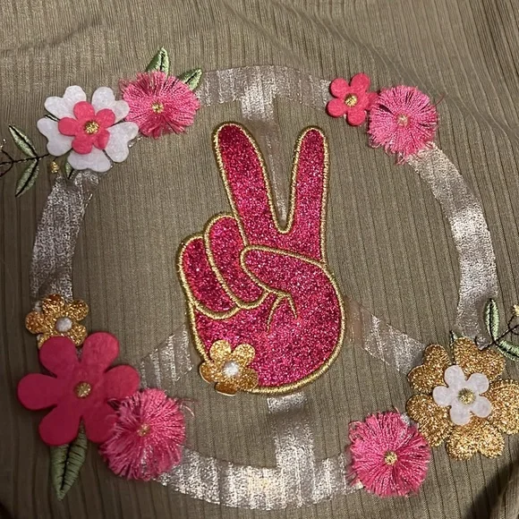 Rare Editions Peace Flare Pants Matching Set Hippie 5 girls - Picture 3 of 6